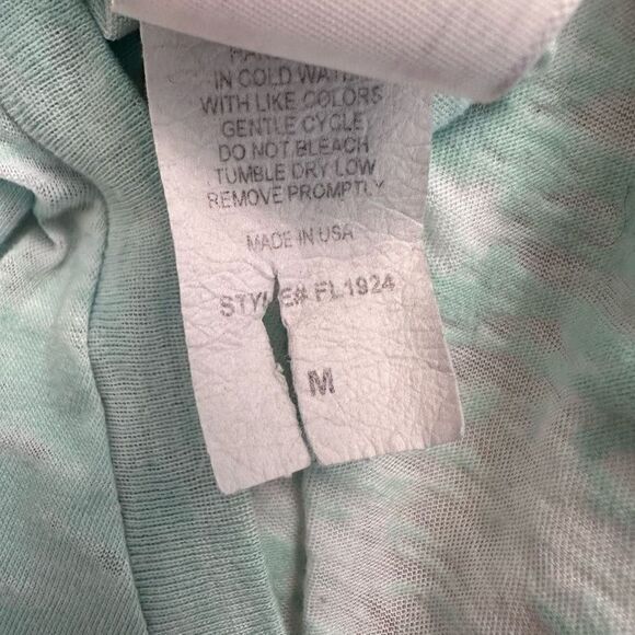 FreeLoader Tie Dye Slub Knit Cotton Blend Short Sleeve Tee Green Medium - Picture 4 of 6